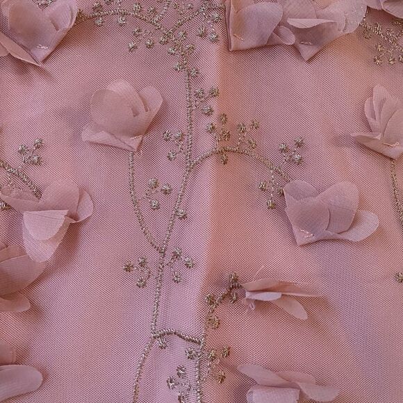 BCBGeneration Embroidered Floral Applique Chiffon Dress Size Small - Picture 10 of 10